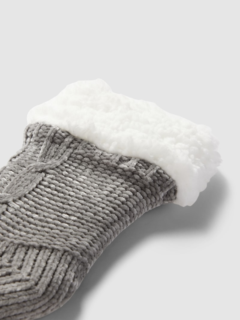 Socken mit rutschfesten Noppen in mittelgrau