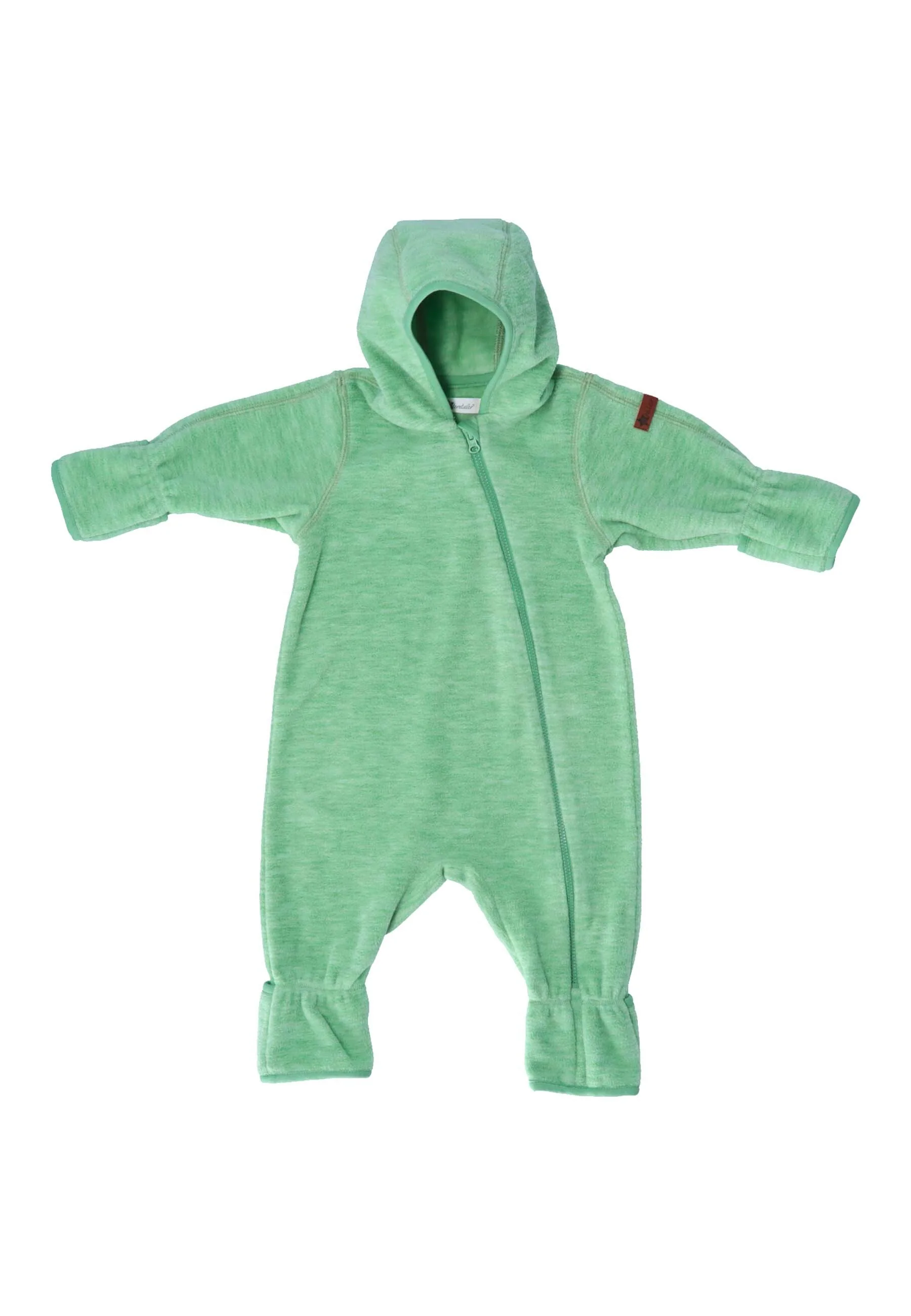 Overall aus Melange-Microfleece uni mit Kapuze