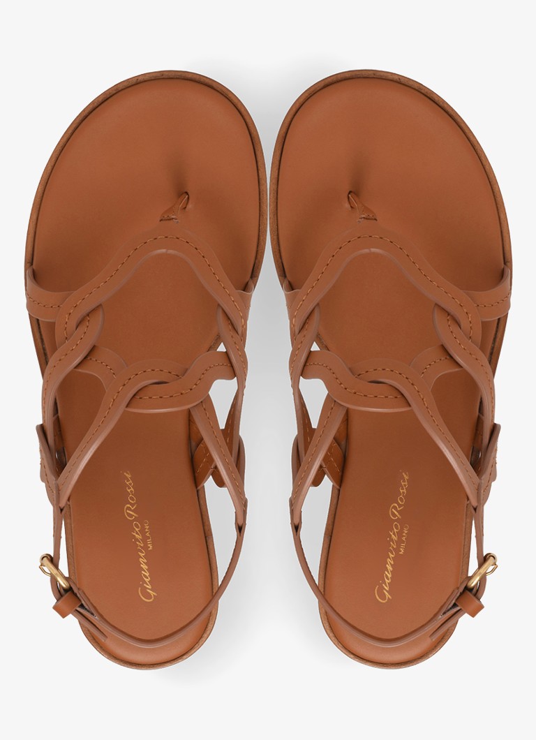 Sandale flip-flop din piele de vițel Amalfi Gianvito Rossi