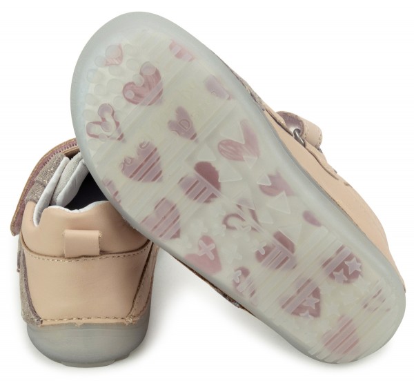 DD Step ~ Leder MidCut Klettschuh ~ Rose Glitter