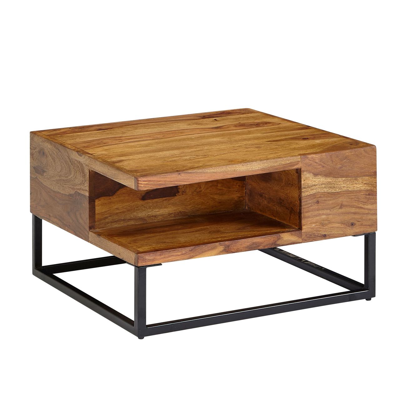 Skyport WOHNLING Couchtisch Sofatisch Holz Massiv 60x60x34,5 cm Wohnzimmertisch Tisch