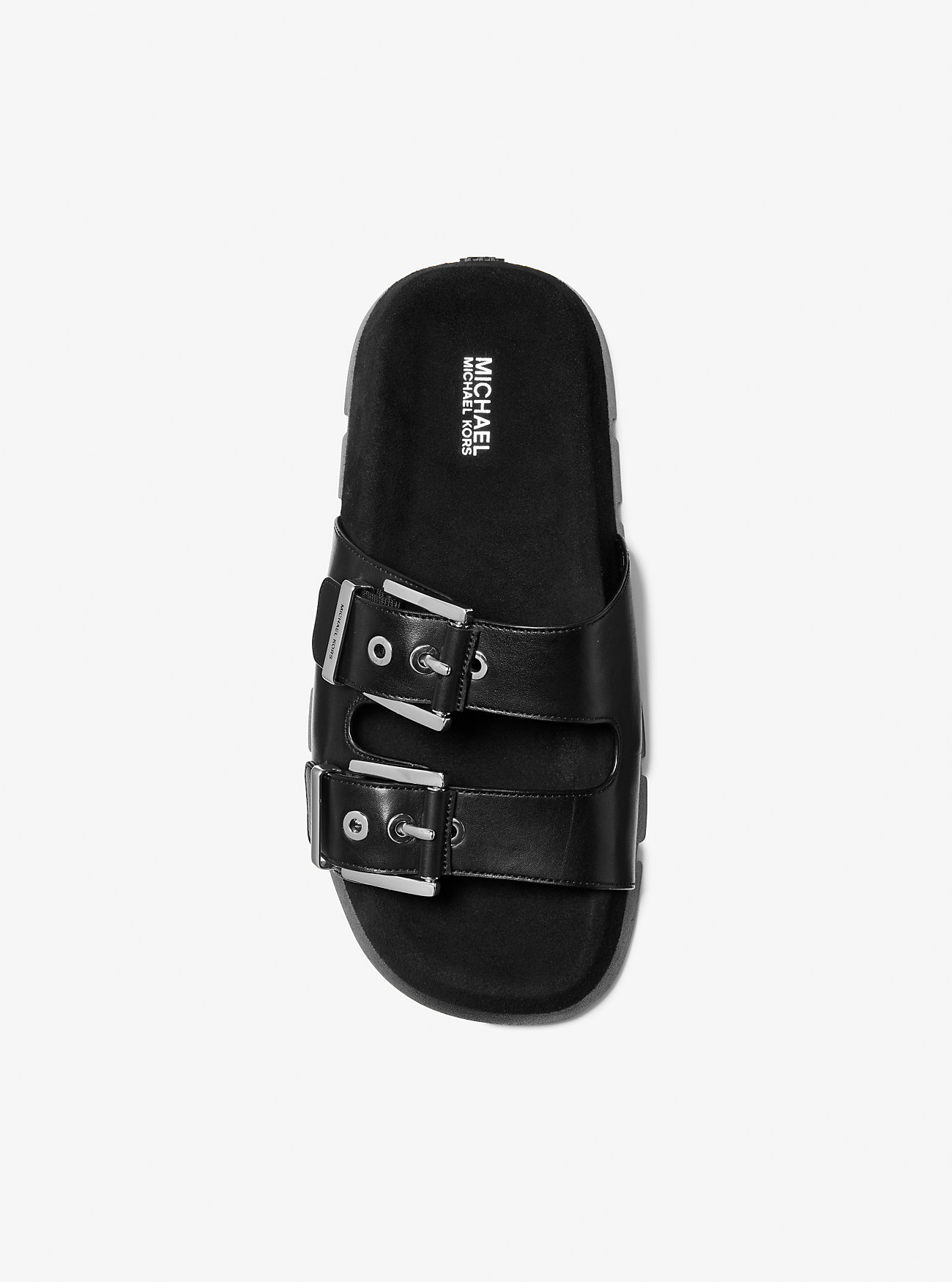 Colby Suede and Leather Flat Sandal - BLACK