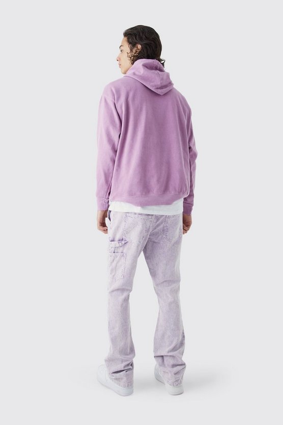 Slim-Fit Cord-Schlaghose mit Acid-Waschung