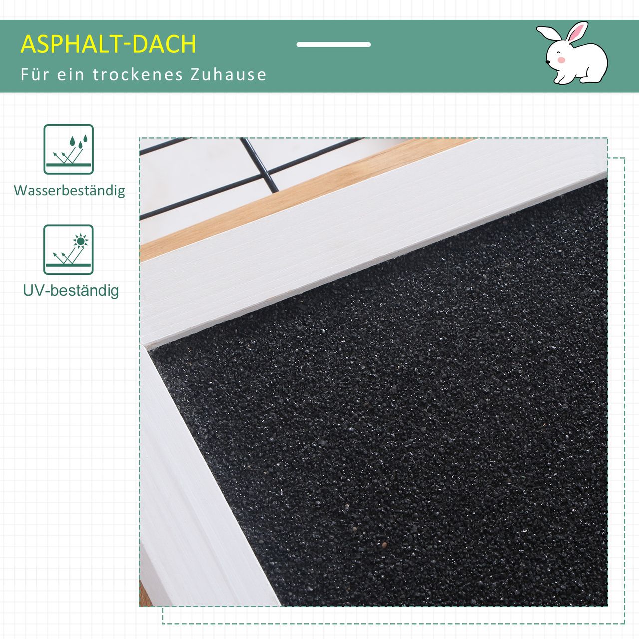 PawHut Kaninchenstall Hasenstall mit Freilaufgehege Kleintierstall Dach zum Öffnen wasserdicht multifunktional Tannenholz Natur 123x120x52 cm