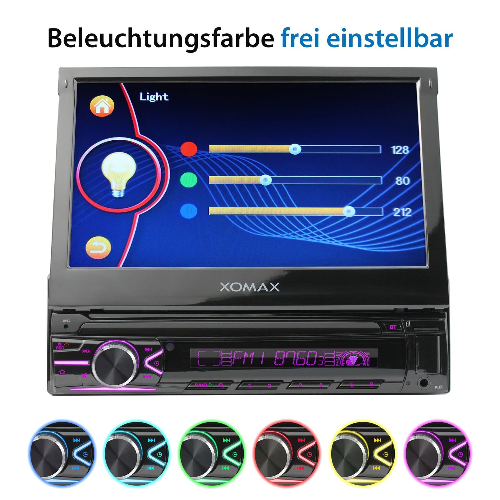XOMAX XM-V746 Autoradio mit 7 Zoll Bildschirm, Bluetooth, USB, SD, 1 DIN Autoradio