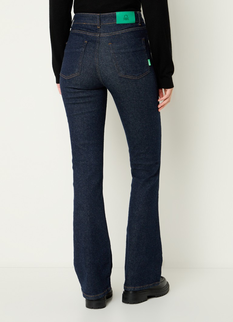 Jeans Benetton a vita alta e gamba svasata, lavaggio scuro