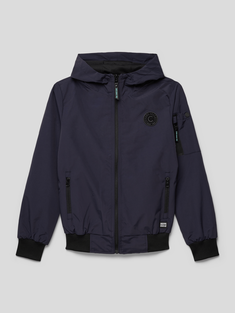 Jacke mit Label-Badge Modell 'colin' in marineblau