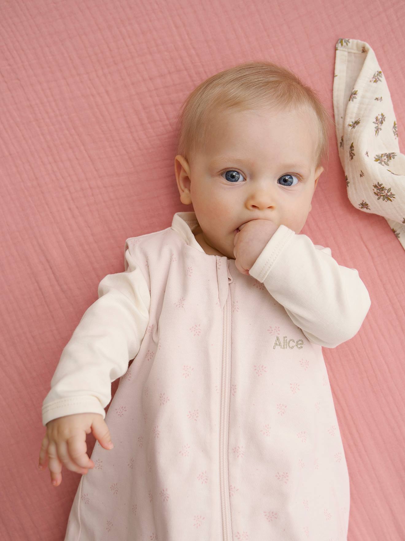 Vertbaudet Baby Sommer-Schlafsack BALI, personalisierbar Oeko-Tex - gelb bedruckt