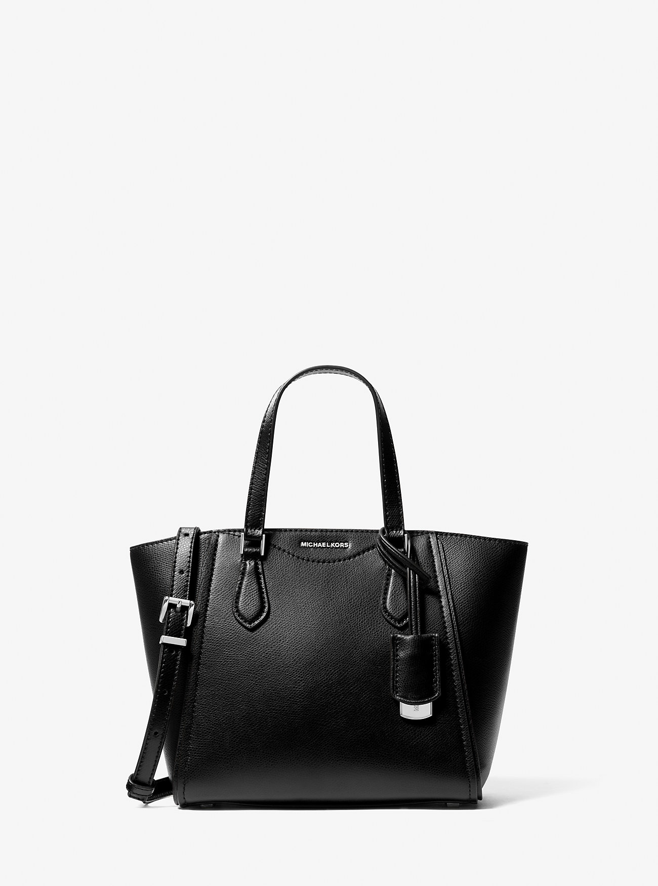 Taryn liten konvertibel crossbody-veske i skinn - SVART
