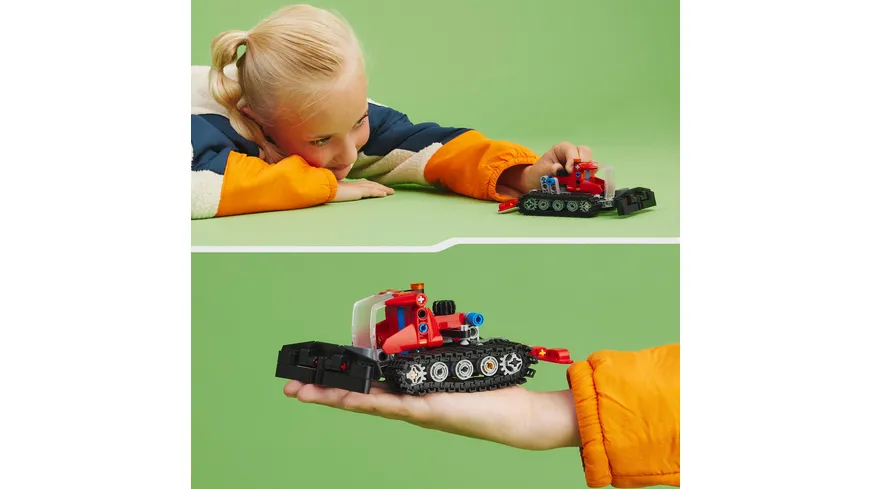 LEGO Technic 42148 Pistenraupe, 2in1-Fahrzeug-Set mit Schneemobil
