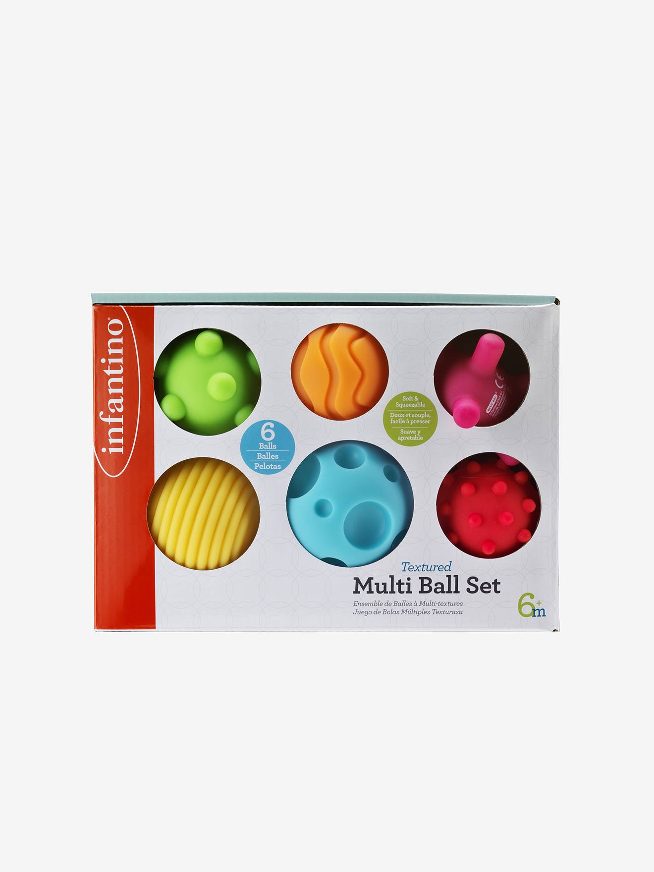 6 balles souples sensorielles INFANTINO multicolore