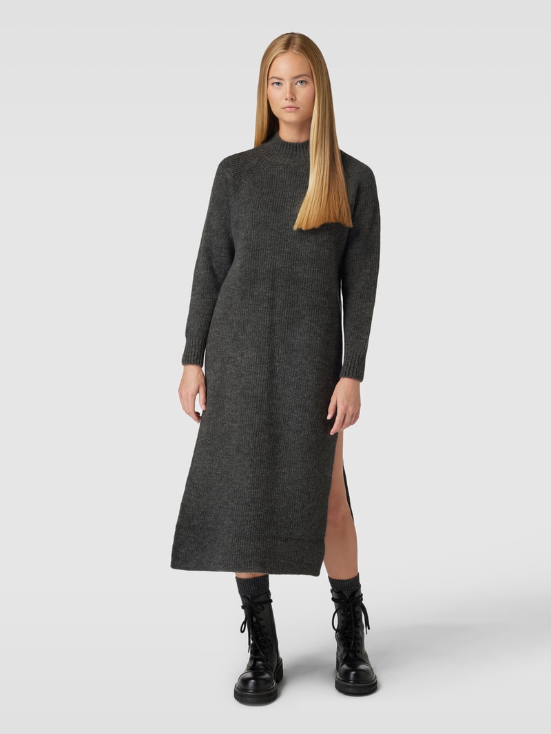 Strickkleid mit Turtleneck Modell 'ANDREA' in anthrazit meliert