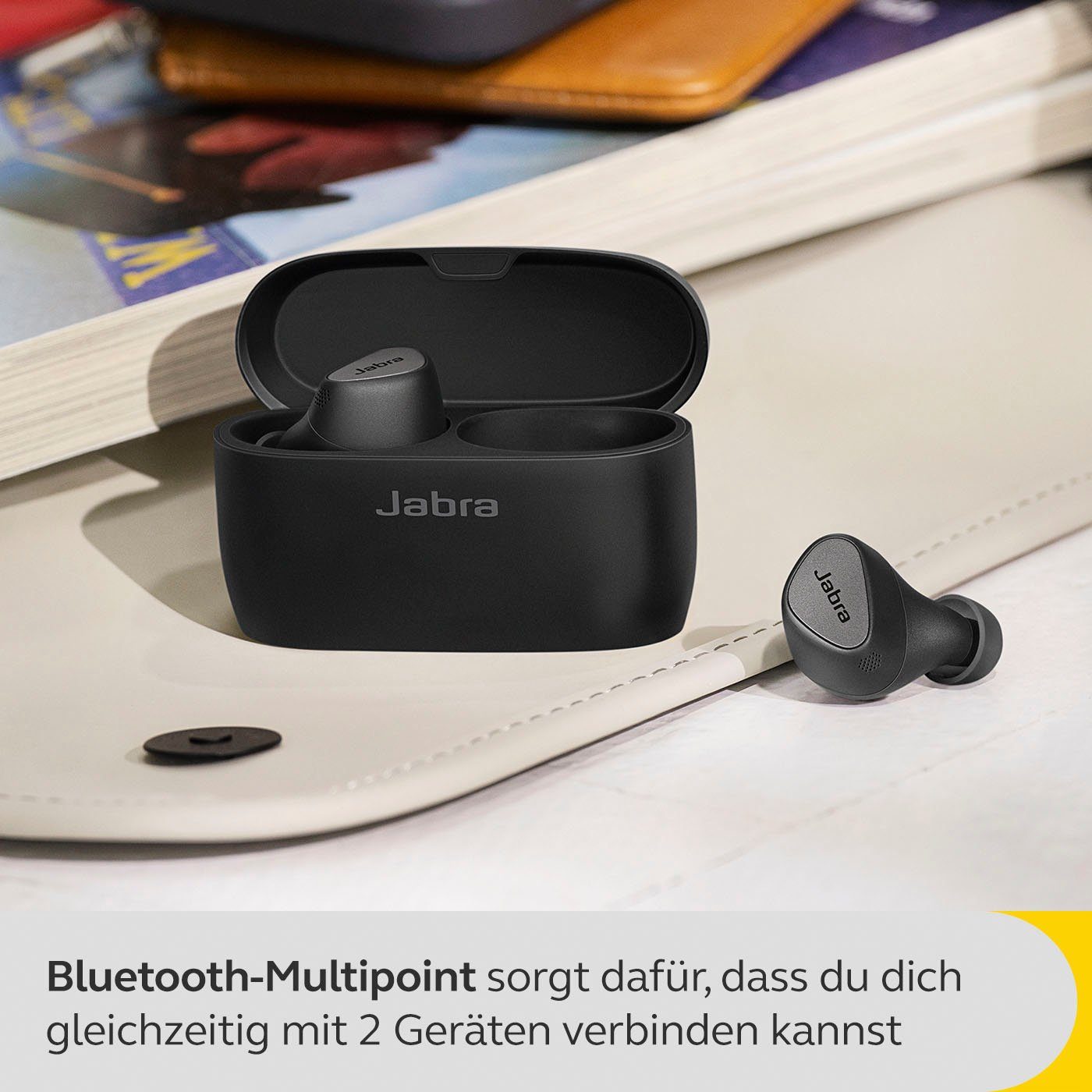 Jabra Elite 5 wireless In-Ear-Kopfhörer (Active Noise Cancelling (ANC), Alexa, Google Assistant, Siri, Bluetooth, mit hybrider aktiver Geräuschunterdrückung (ANC)