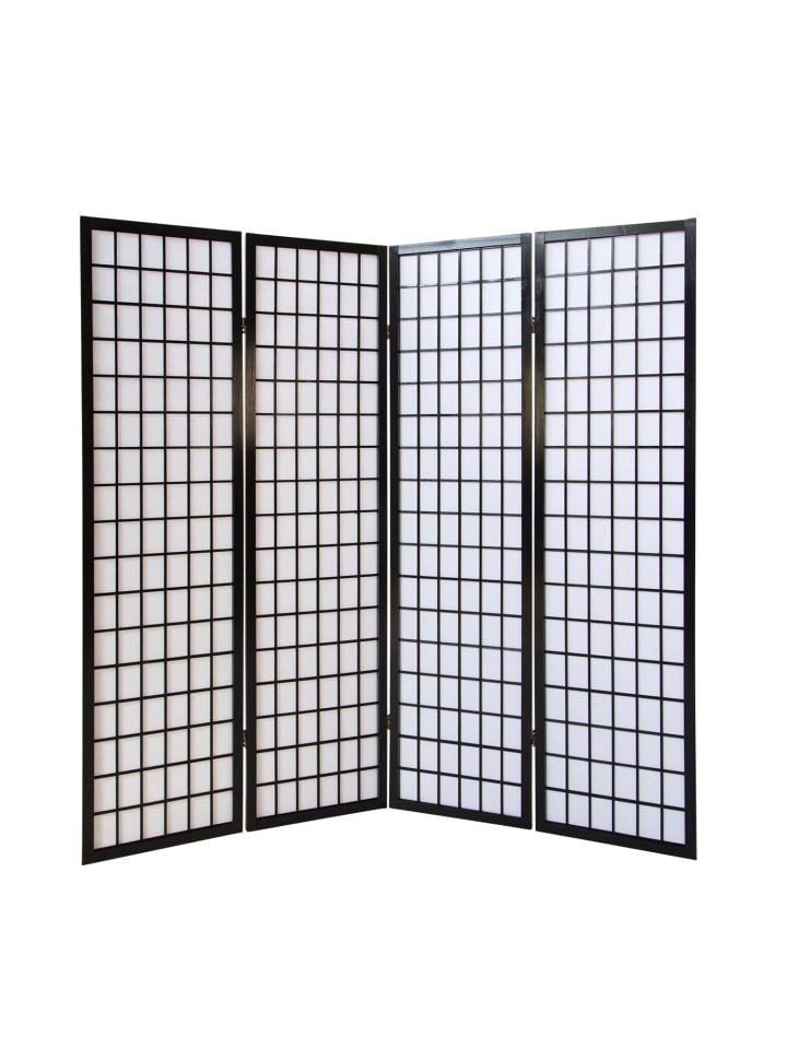 Homestyle4u 4-tlg. Paravent in Schwarz 176x175 günstig kaufen onesize
