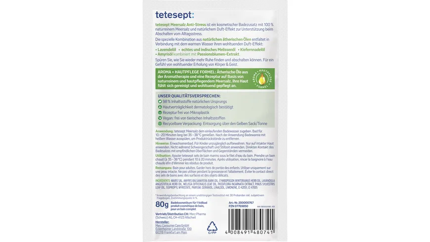 tetesept Meeressalz Anti-Stress 80 g