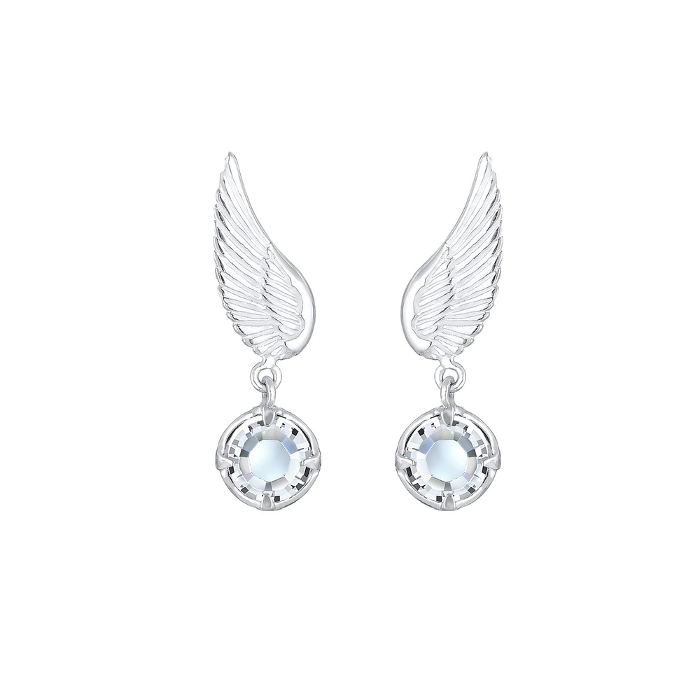 Elli Elli Boucles d'Oreilles Ailes de Grimpeur d'Oreilles pour Femmes avec Cristaux en Boucles d'oreilles