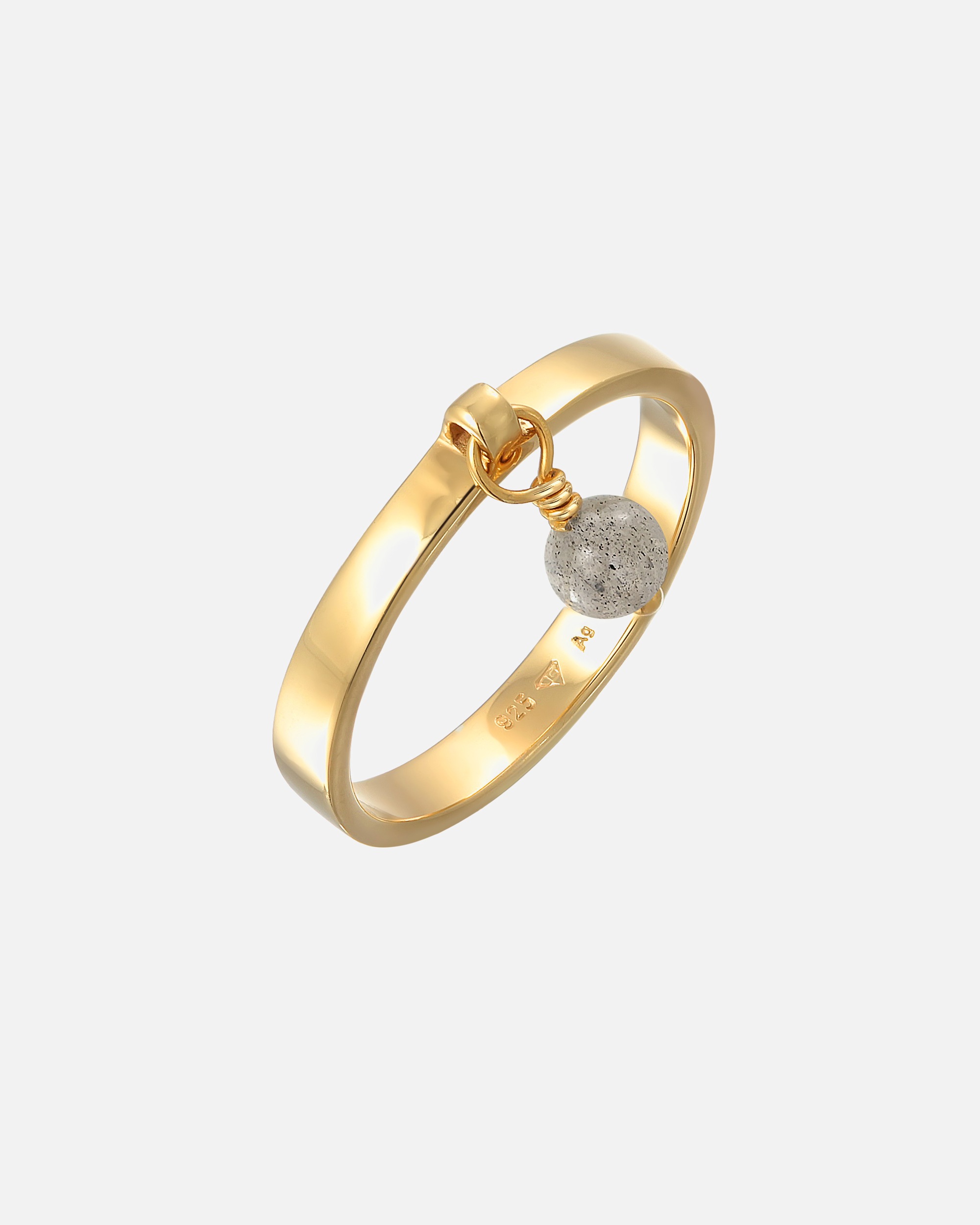 Elli PREMIUM Elli PREMIUM Női Gyűrű, Medál Labradorittal, 925 Sterling Ezüstből, Aranyozott