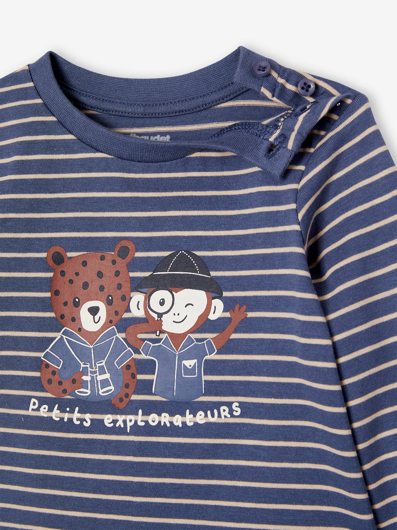 Vertbaudet Baby-Set: Shirt & Sweathose Oeko-Tex - blau