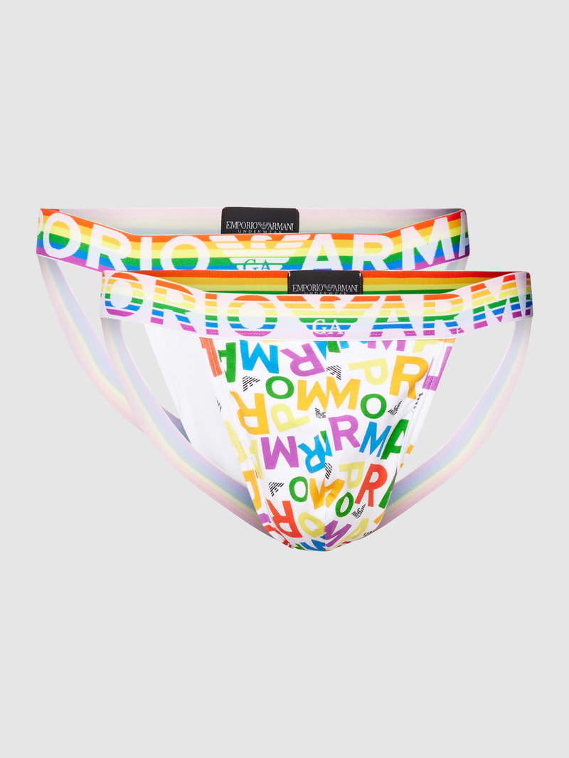 Jockstrap mit eingewebtem Logo Modell 'RAINBOW' in weiß