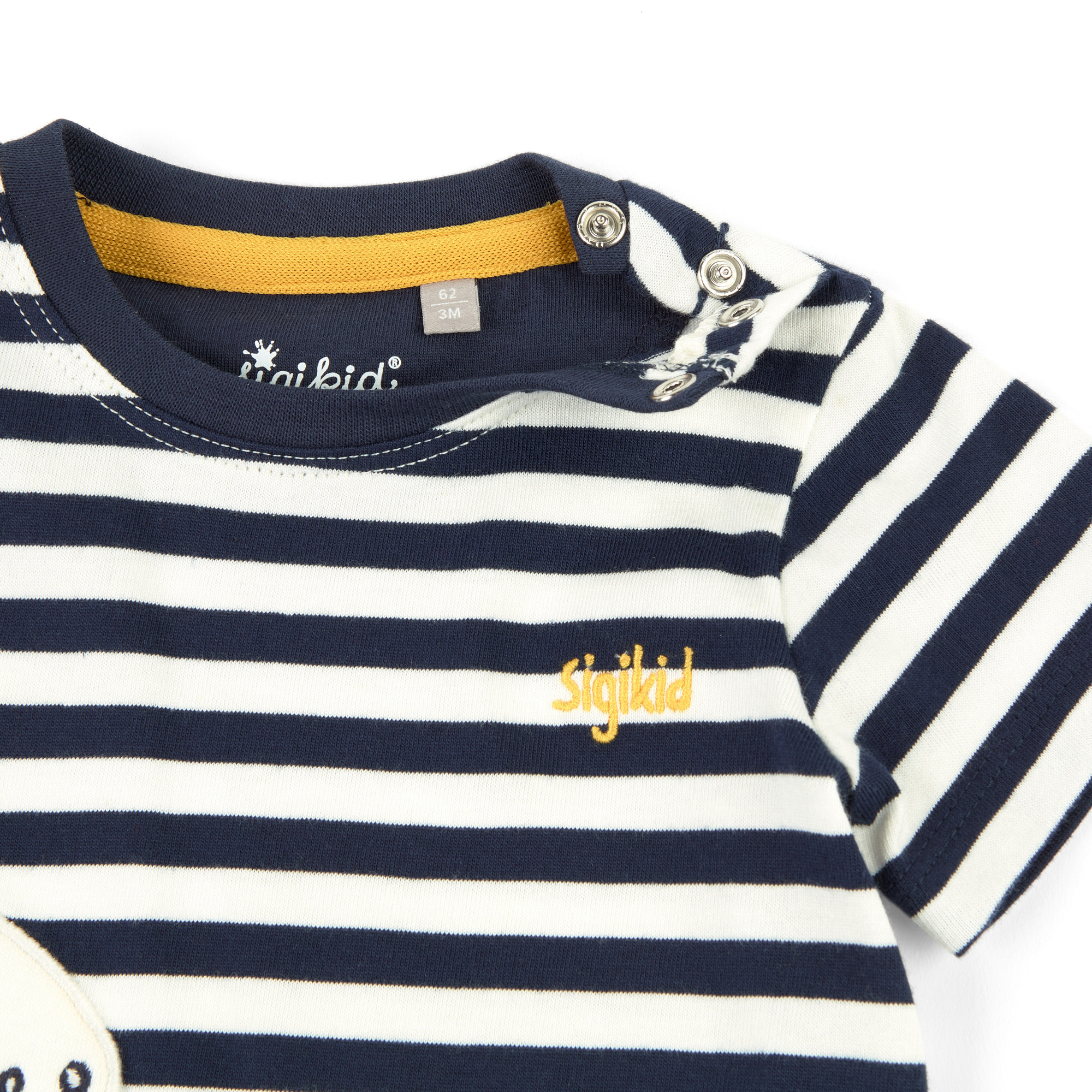 Baby T-Shirt Pony, blau-weiß geringelt