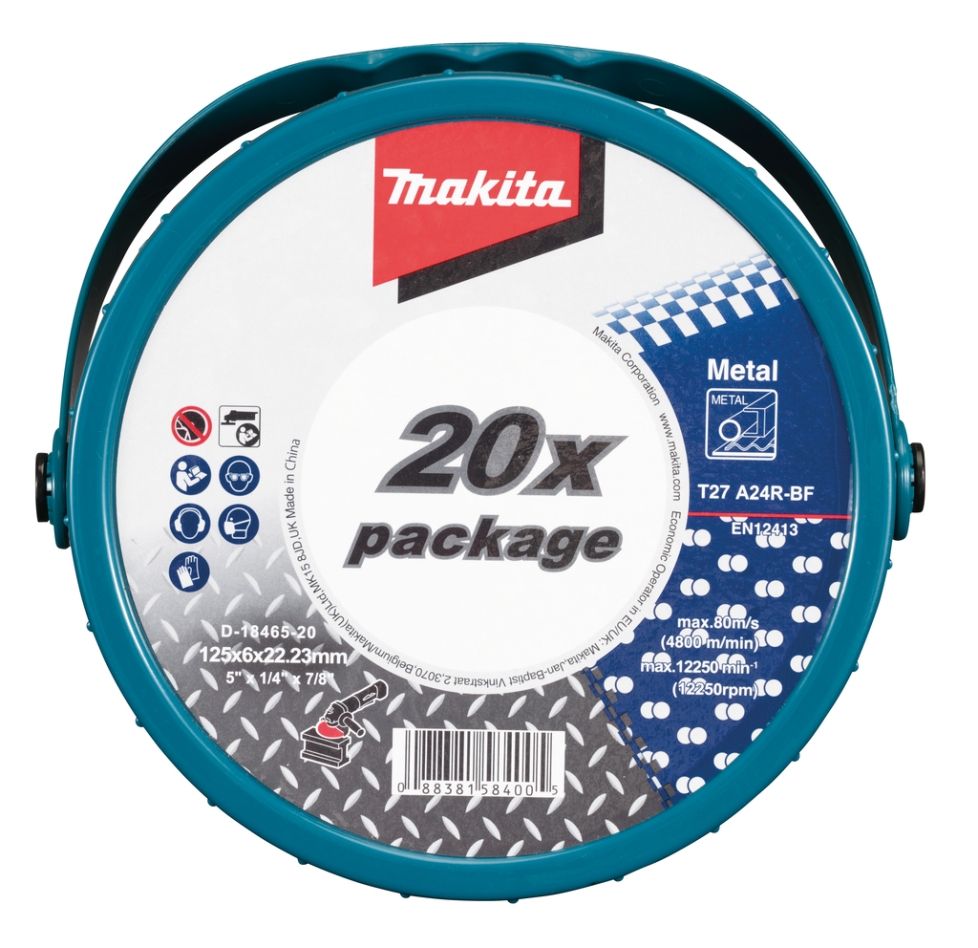 Disc de debavurare Makita Accessories D-18465-20, oțel, 125 x 22,23 x 6 mm, 20 bucăți