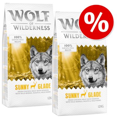 2 x 12 kg Wolf of Wilderness Trockenfutter - getreidefrei
