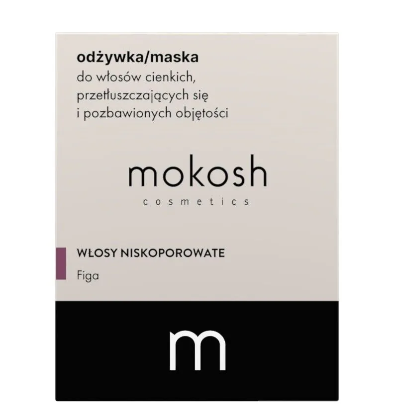 „Mokosh“ kondicionierius / kaukė ploniems, riebiems ir apimties netekusiems plaukams. Figų (dar žinomų kaip mažo porėtumo) kvapas.