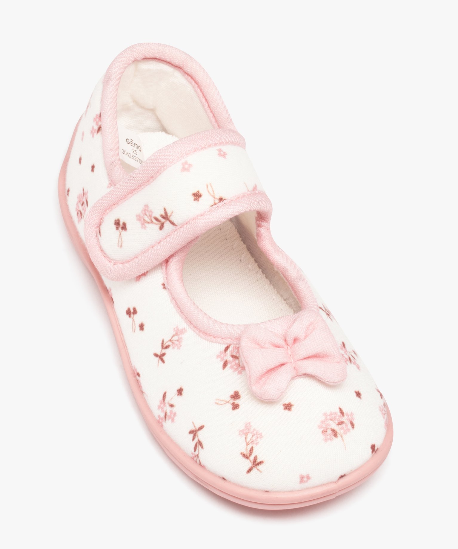Chaussons fille babies en jersey imprimé fleurs beige | GEMO