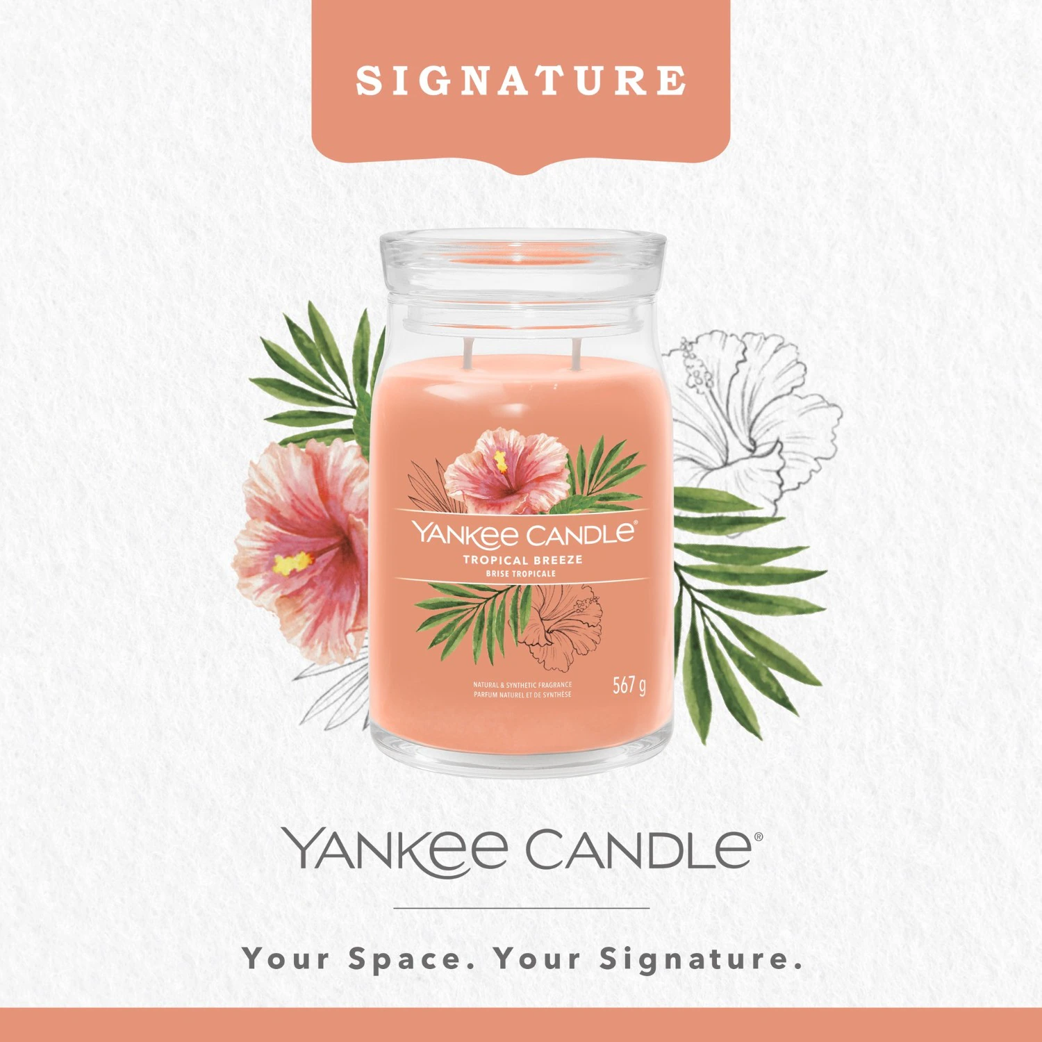 YANKEE CANDLE Veľká nádoba s tropickým vánkom