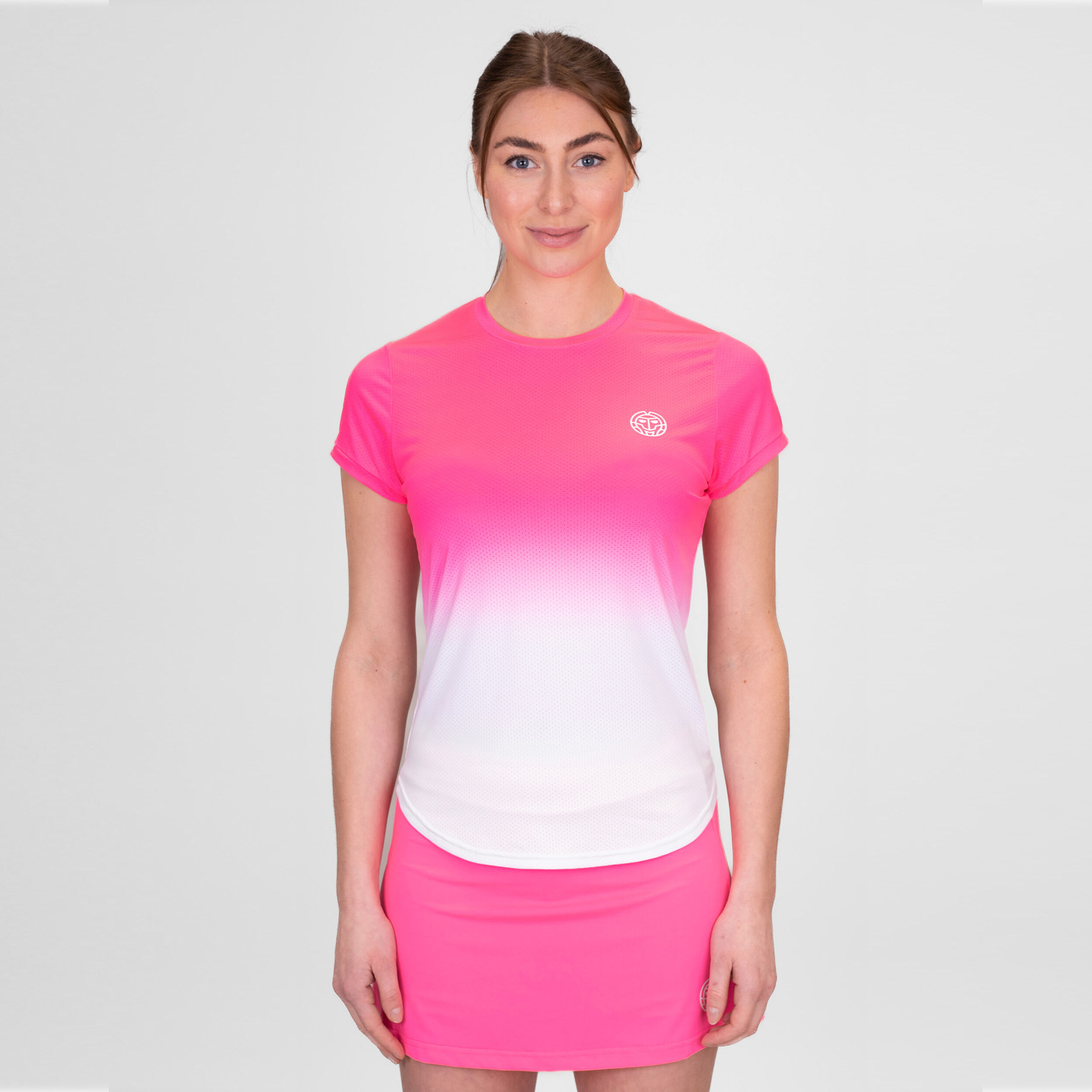 Crew Gradiant T-Shirt Damen - Pink, Weiß
