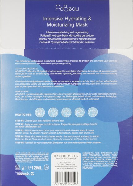 PoBeau Intensive Hydrating & Moisturizing Mask Körpermaske