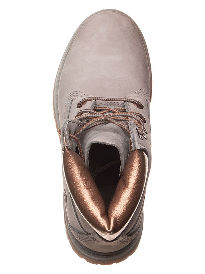 Timberland Leder-Boots in Grau/ Hellbraun günstig kaufen 38,5