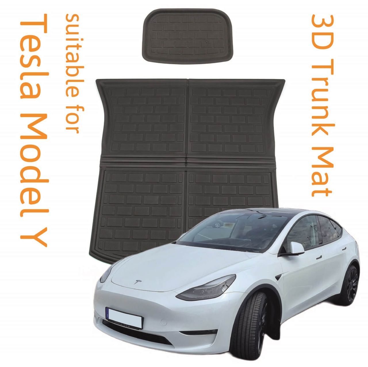trends4cents 3D Kofferraummatte   Unterbodenmatte passend für Tesla Model Y / Performance rutschfest