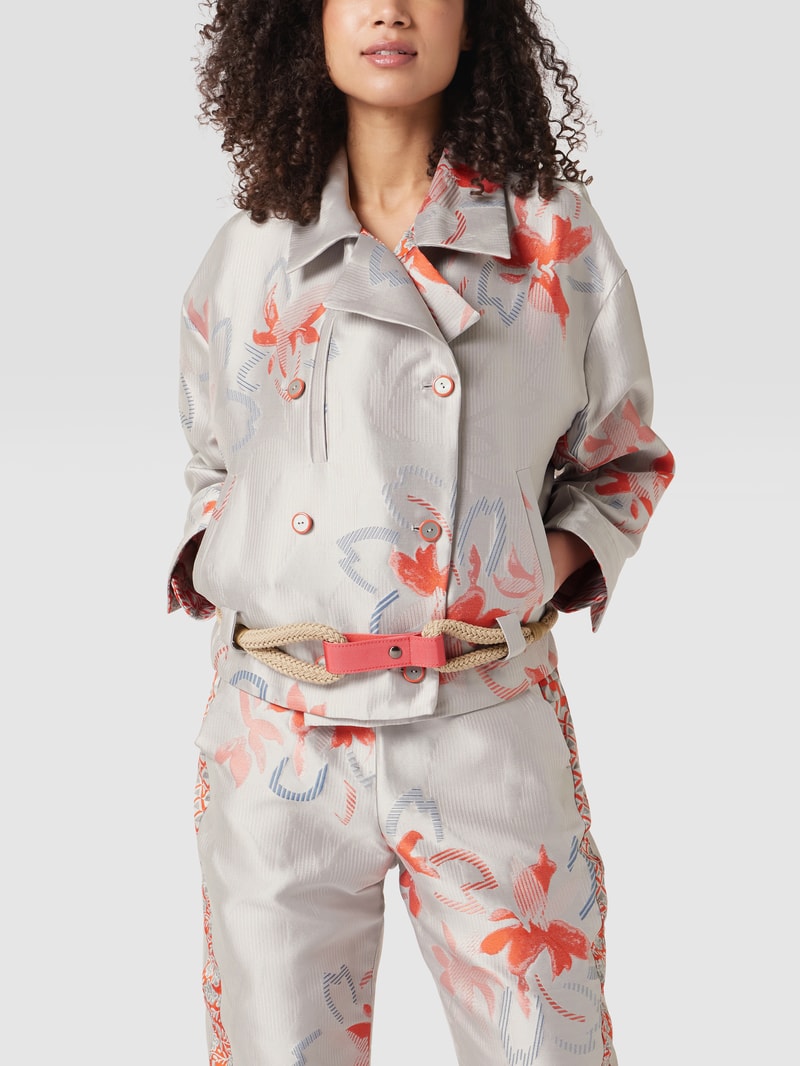 Blazer mit floralem Muster in graphit