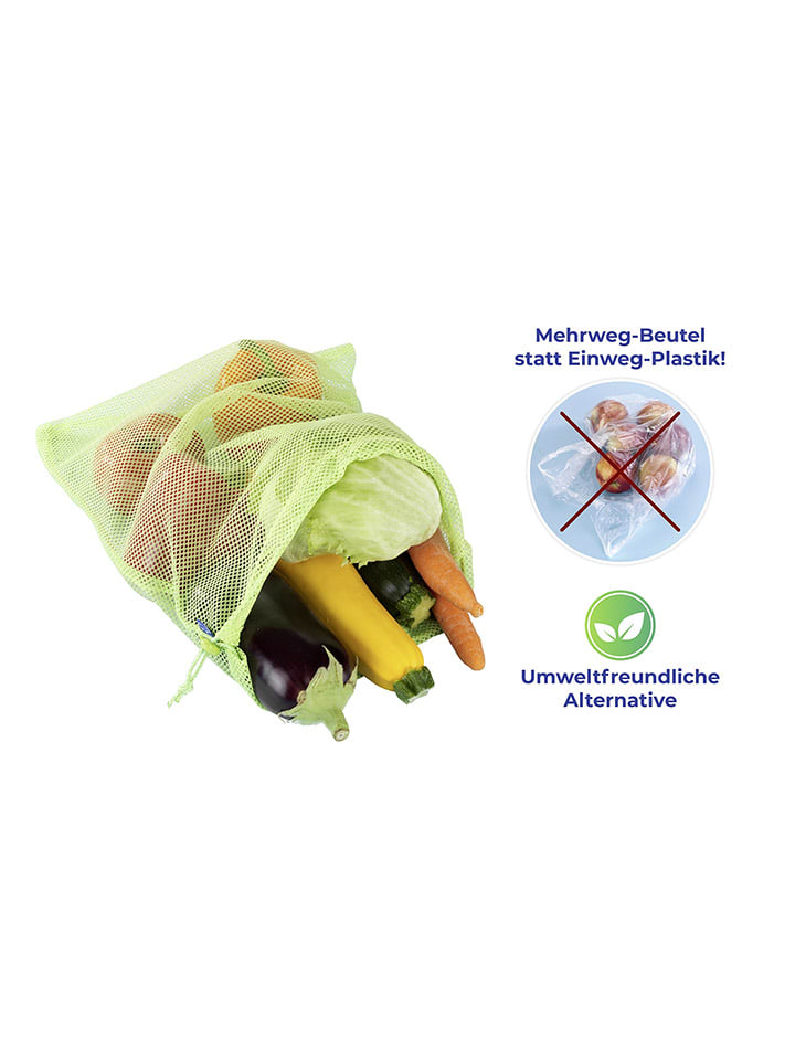 Wenko 5er-Set: Obst- & Gemüsebeutel in Grün - (L)35 x (B)30 cm günstig kaufen onesize