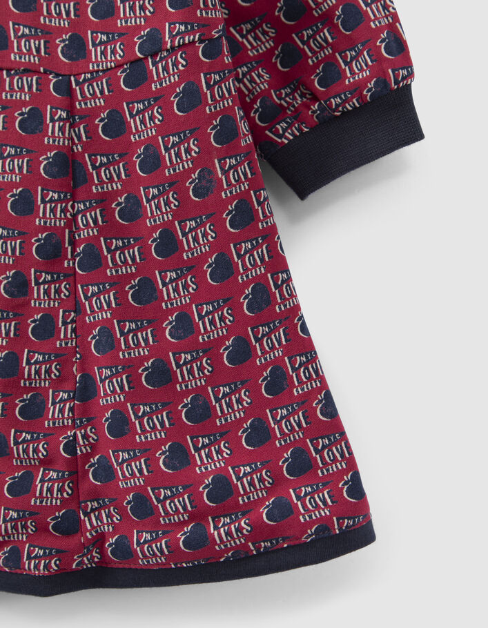 Robe réversible pommes-coeurs et marine bébé fille
