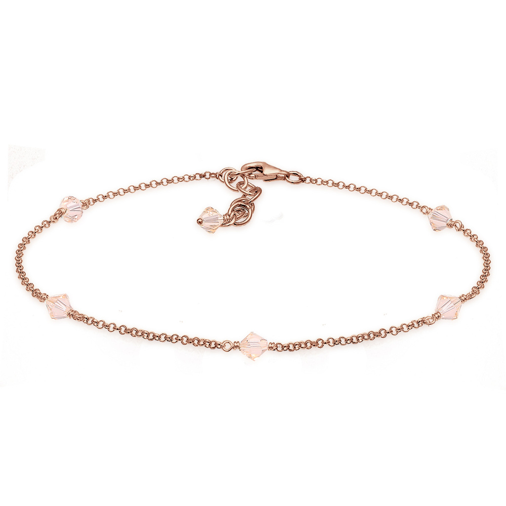 Elli Elli Bracelet de Cheville Plaqué or Rosé Argent (925/1000) Bijoux