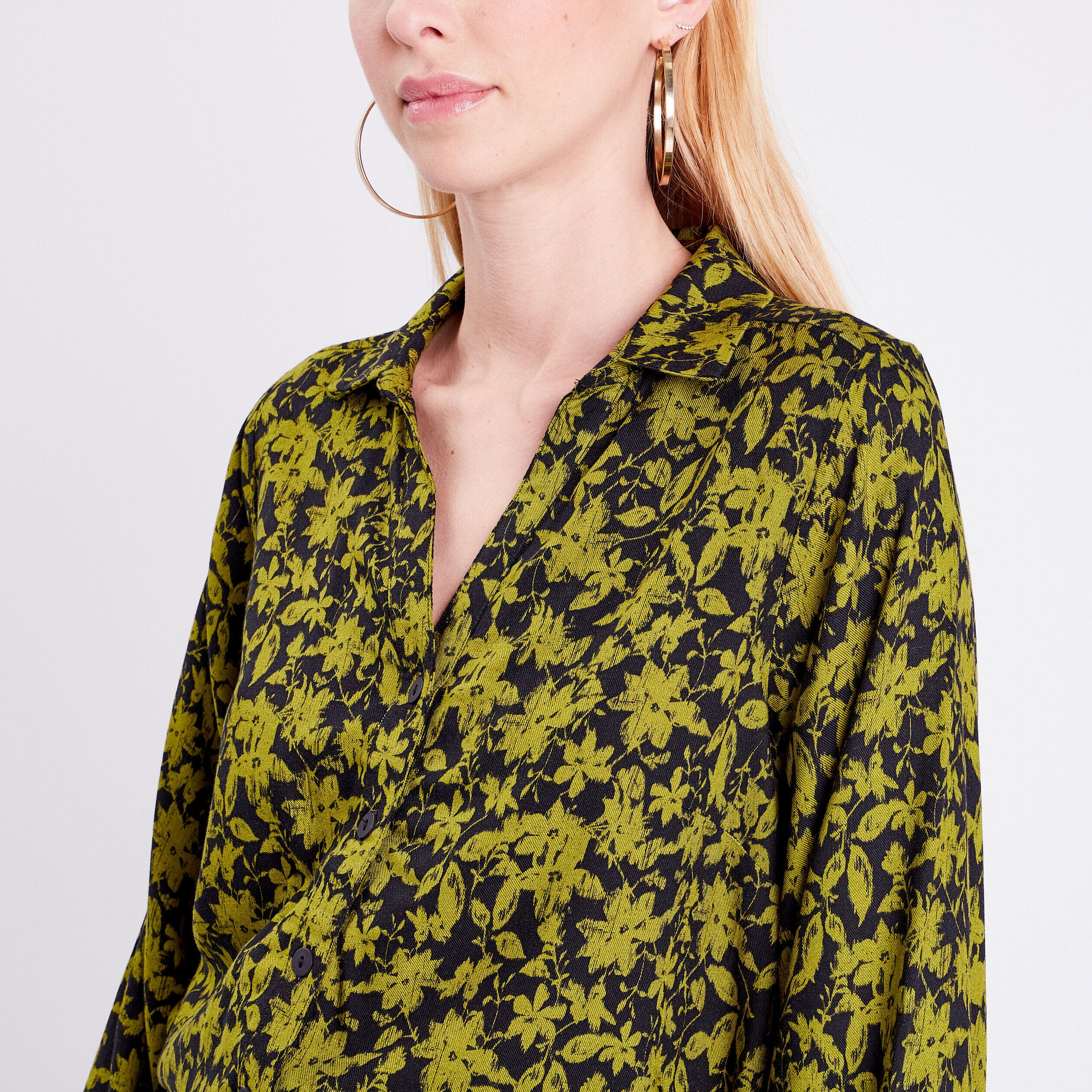 Chemise manches longues noir femme | Cache Cache