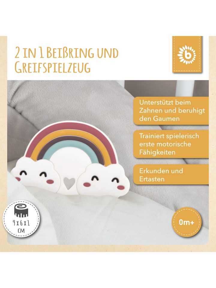 Bieco Spielwaren Beißring Silikon Regenbogen - ab Geburt in Mehrfarbig günstig kaufen onesize