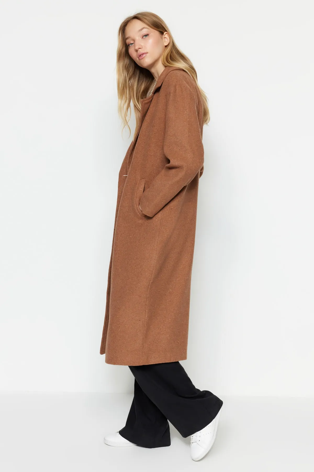 Trendyol Modest  Mantel - Braun - Zweireihig