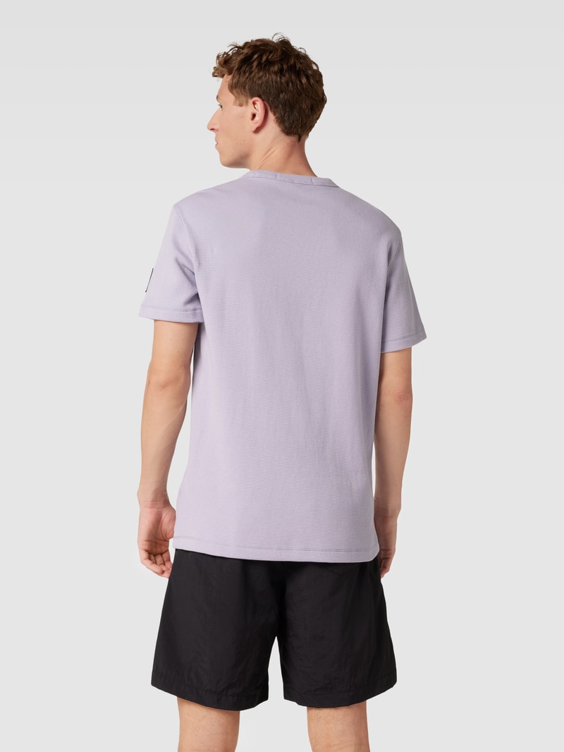 T-Shirt aus Baumwolle mit Strukturmuster Modell 'WAFFLE' in lavendel