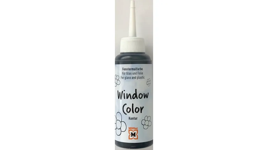 Müller Fenstermalfarbe Window Color Kontur 80 ml schwarz