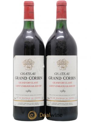 Château Grand Corbin Grand Cru Classé  1989 - Lot de 2 Magnums