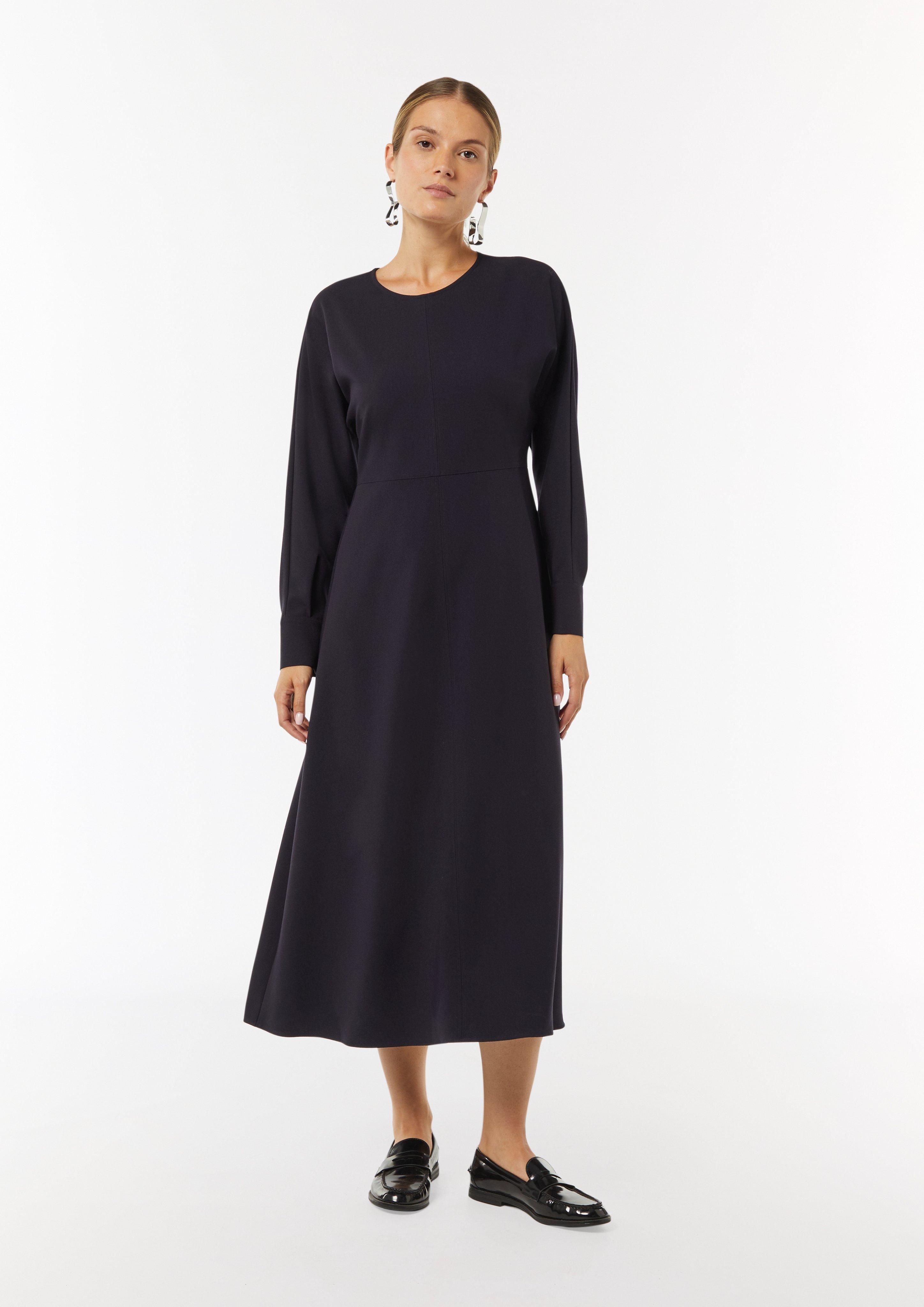 Stilvolles Midi Kleid mit Fledermausärmeln - navy