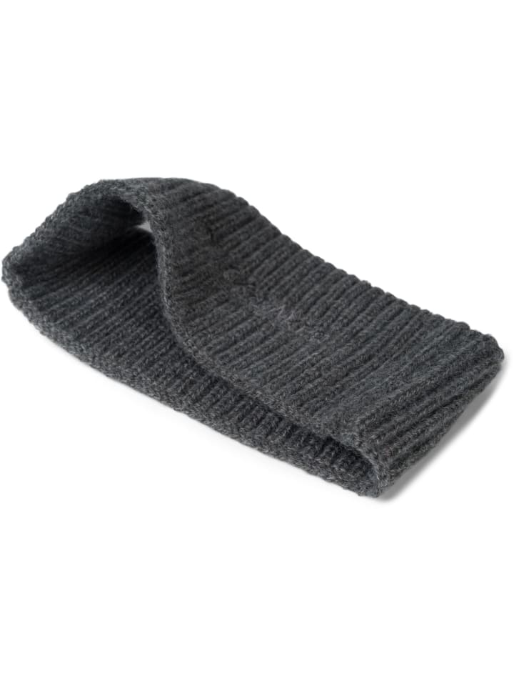 styleBREAKER Strick Stirnband mit Logo in Dunkelgrau meliert günstig kaufen onesize