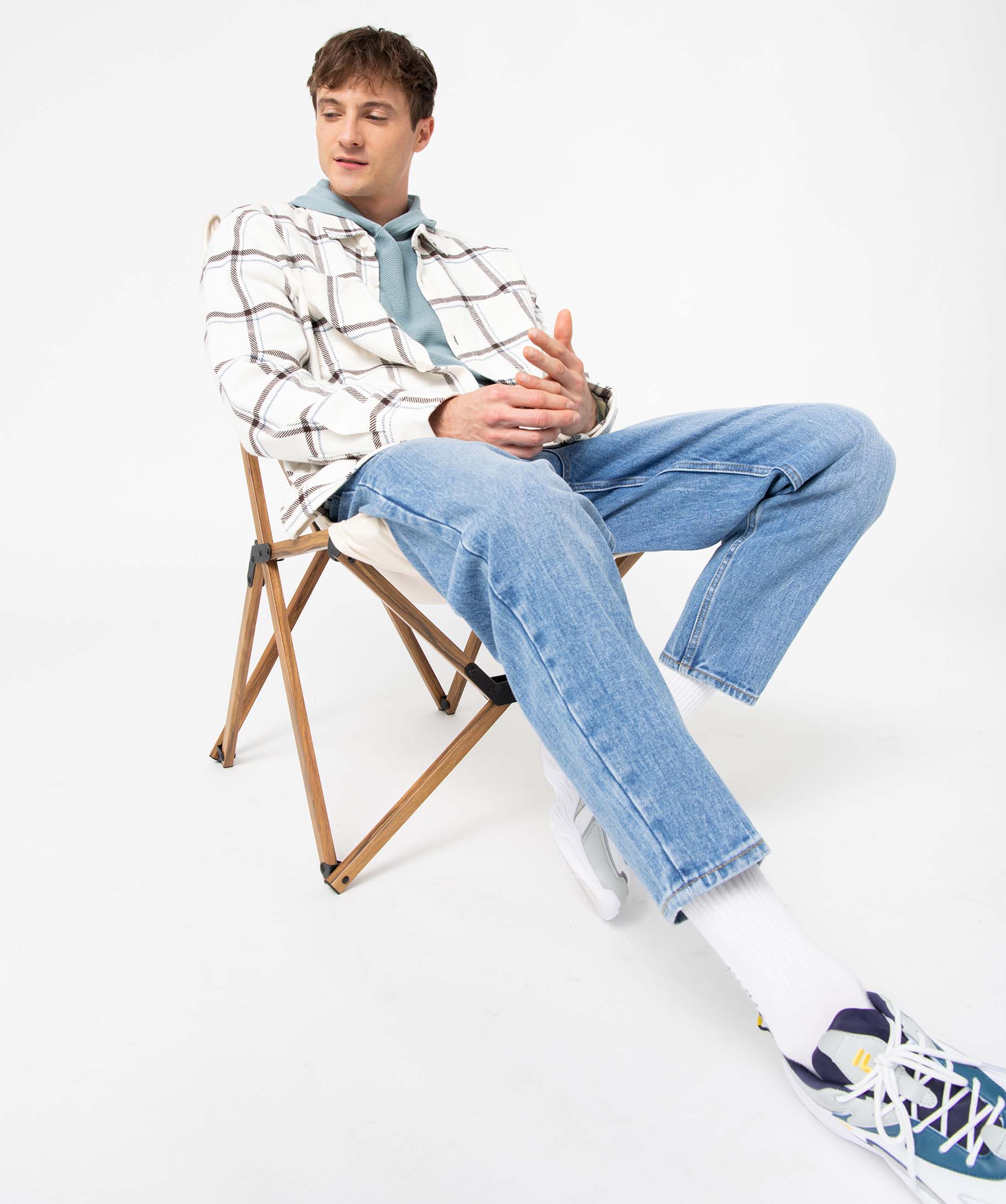 Pull homme en maille ctelée à capuche bleu | GEMO