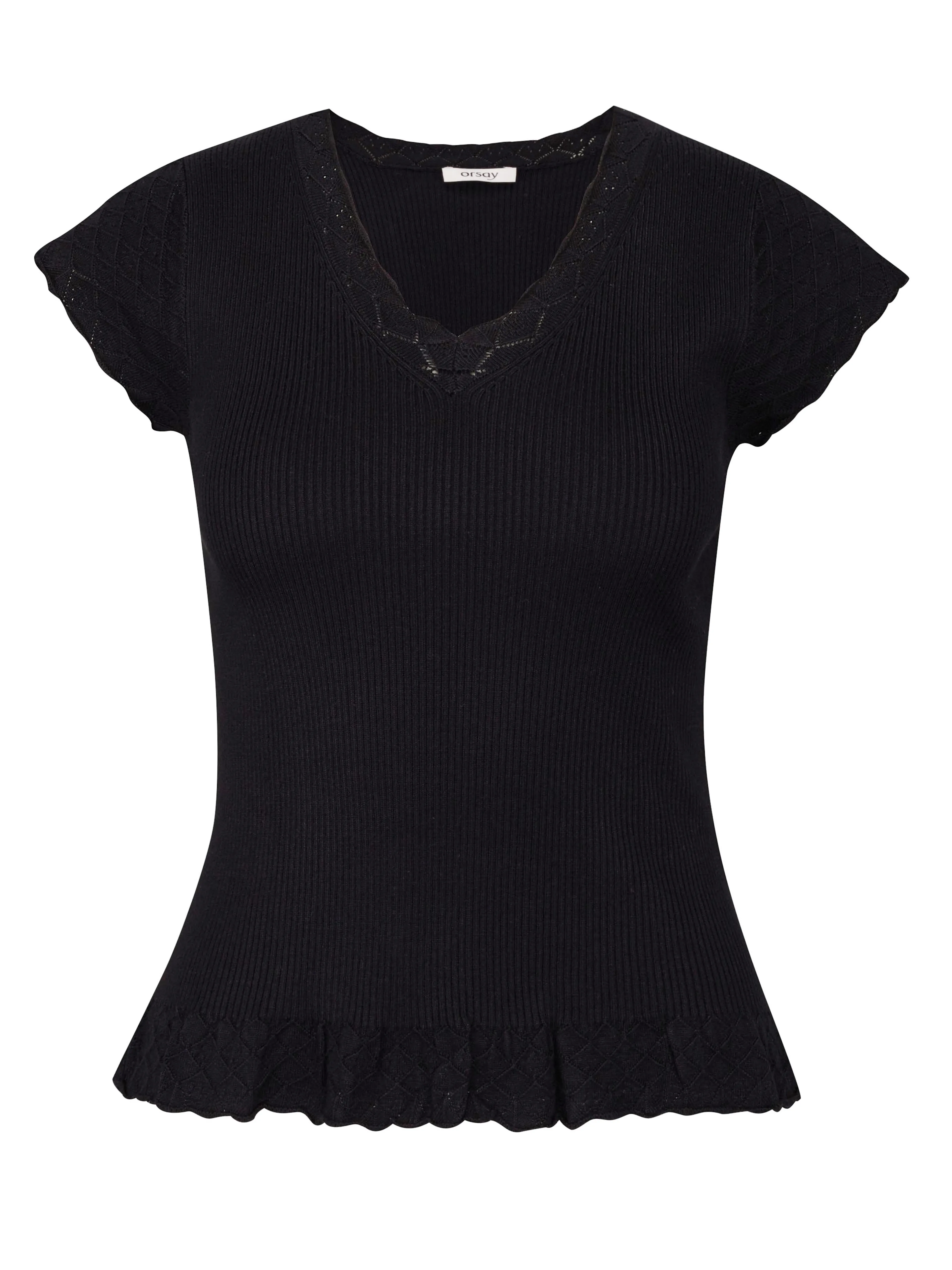 Schwarzes Damen Kurzarm-T-Shirt ORSAY