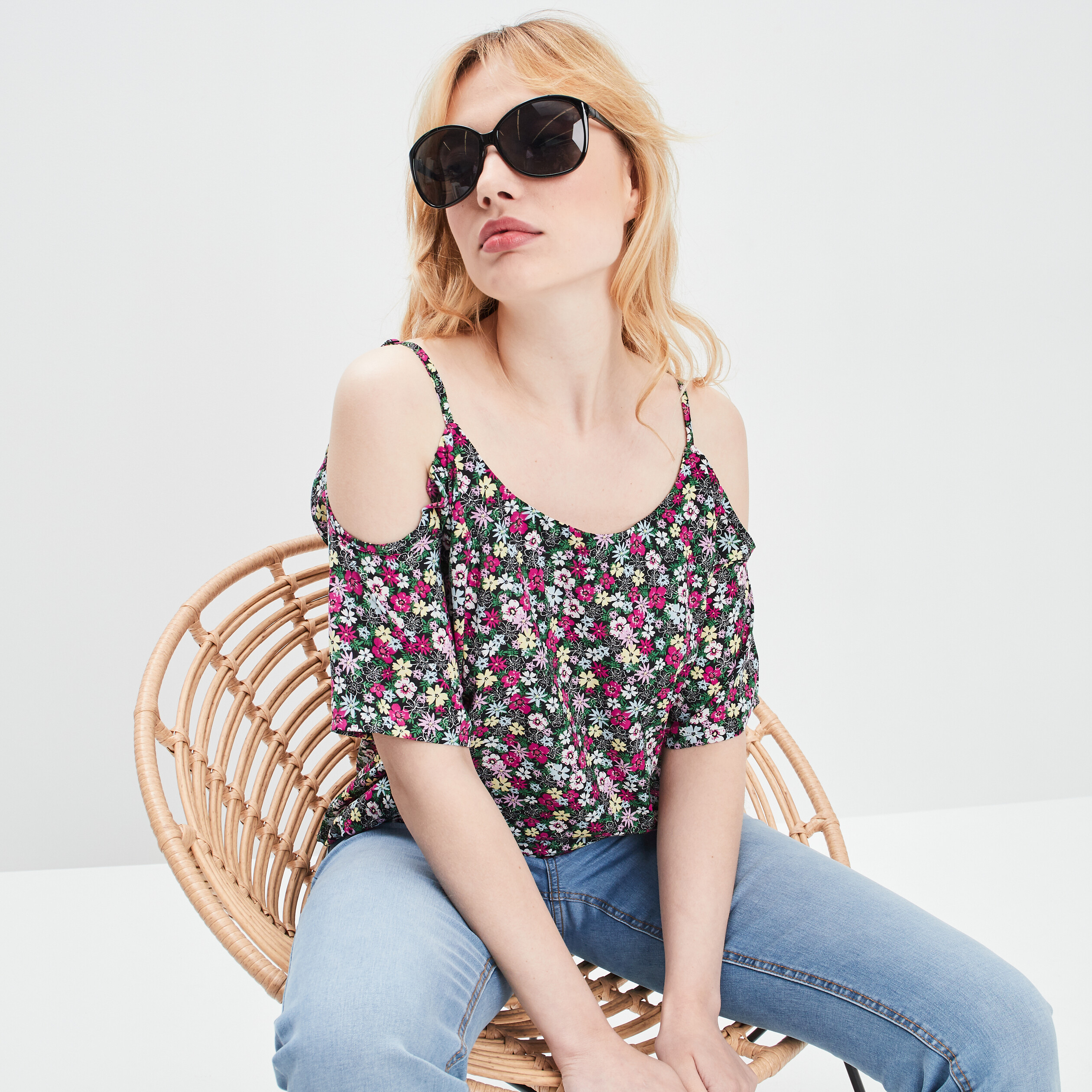Blouse épaules dénudées violet femme | La Halle