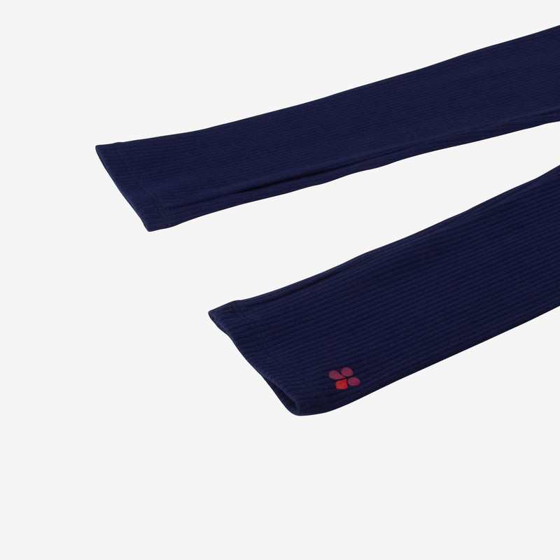 Legging fille indigo côtelé logo bleu Catimini