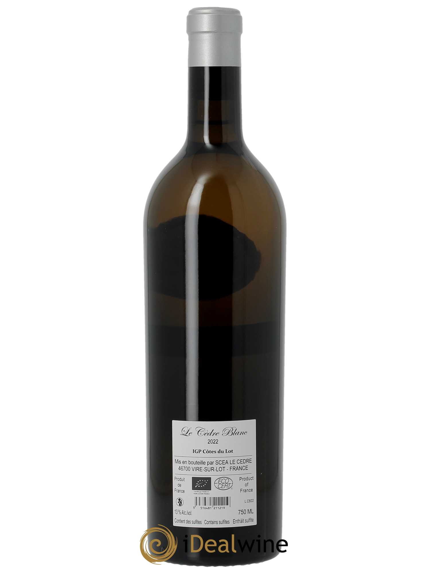 IGP Côtes du Lot Château du Cèdre Le Cèdre Blanc Pascal et Jean-Marc Verhaeghe  2022 - Lot de 1 Bouteille